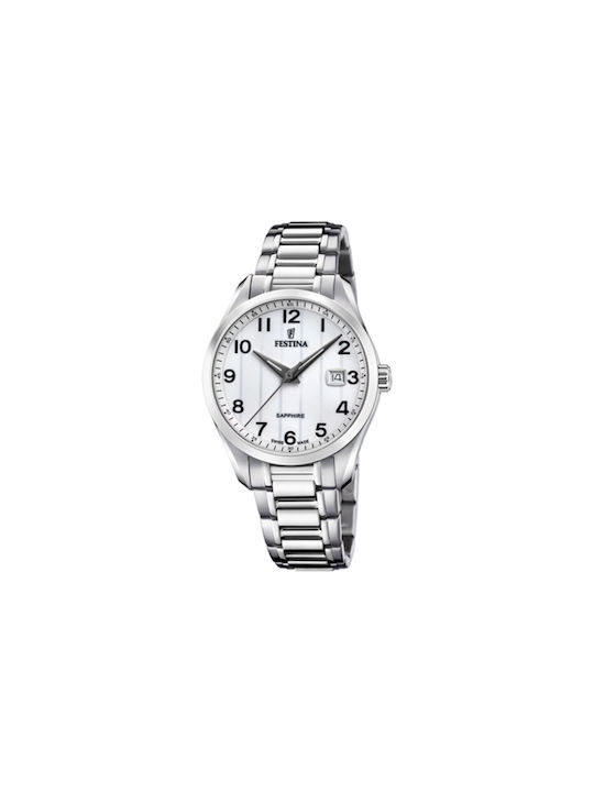 Festina Watch Battery with Silver Metal Bracelet