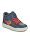 J Arzach Παιδικά Sneakers High Ανατομικά με Σκρατς Μπλε