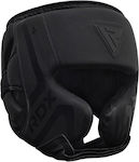 RDX Adult Open Face Boxing Headgear Leather Black