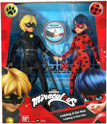 Păpuși Miraculous Ladybug & Black Cat Bandai 27cm