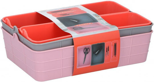 Kunststoff Schreibtischorganisator in Rosa Farbe 1Stück 26.5x18x6.5cm