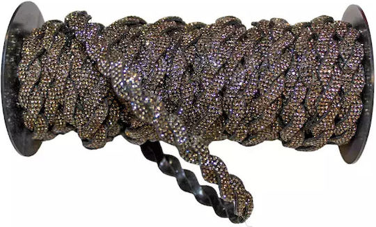 Tricotat Panglică Monocromie Gri cu lățime 10mm