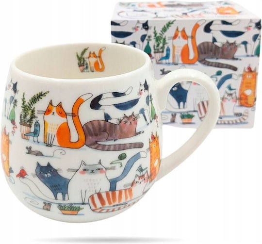 Katzen Becher aus Porzellan Mehrfarbig 430ml Katzen Becher aus Porzellan Mehrfarbig 430ml