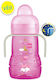 Mam Educational Sippy Cup Plastic with Handles Pink Cat Clouds for 4m+m+ 220ml