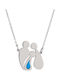 Goldsmith Familien Halskette aus Silber Hellblau
