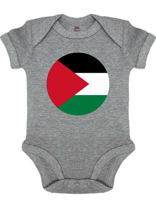 Koupakoupa Flag of Palestine Short-Sleeved Gray