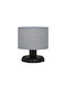 Heronia Plastic Table Lamp for Socket E27 with Gray Shade and Black Base