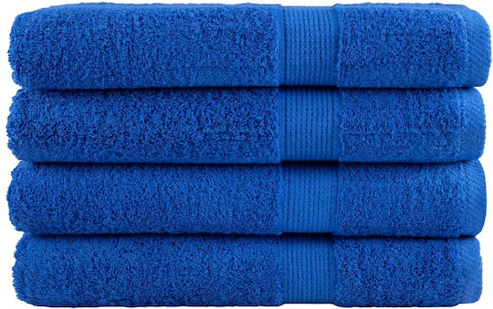 vidaXL Bath Towel 100x200cm Blue 4 Pieces Weight 600gsm
