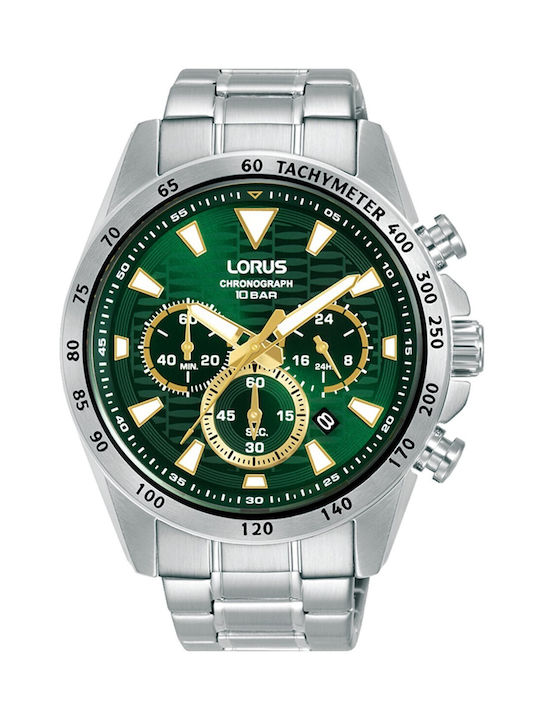 Lorus Sports Watch Chronograph Battery with Silver Metal Bracelet