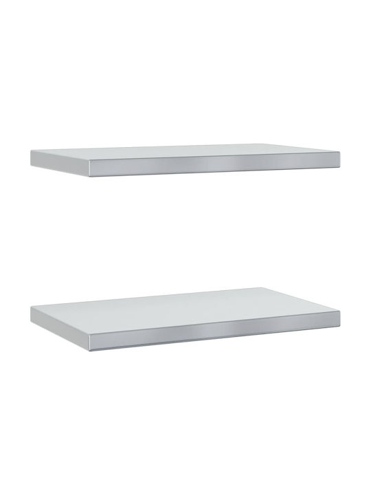 Shelves Wall Silver 2pcs 50x30x3cm