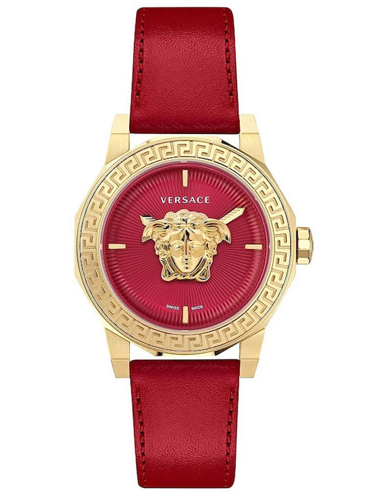 Versace Medusa Ρολόι Μπαταρίας με Δερμάτινο Λουράκι
