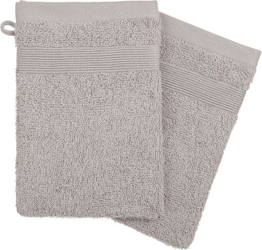 Комплект ръкавици за баня Atmosphera, памук 450gsm, размери 15x21см, 2 броя, цвят сив тауп, 125865c