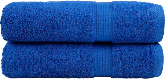 vidaXL Set 2 Prosoape Hotel 150x100 cm Albastru Greutate 600gsm