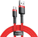 Baseus Cafule USB 2.0 Кабел USB-C мъжки - USB-A мъжки Червен 2м (CATKLF-C09)