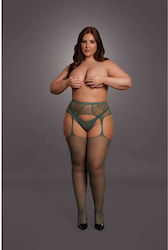 Σέξι Καλσόν Ζαρτιέρες Fishnet Lace Garterbelt Stockings 051 Green