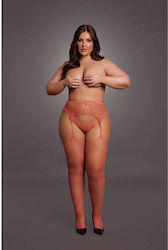 Sexy Fishnet Lace Garterbelt Stockings 051 Red