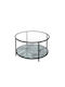 Round Coffee Table Moon Glass Black L80xW80xH42cm