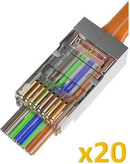 Sinet CAT6 EZ (30μ Gold Plated) Βύσμα RJ-45 male Χρυσό (SN-CAT6-EZRJ45S-20)