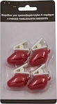 Βαρίδια Τραπεζομάντηλα Σετ 4τμχ Πλαστικά Sidirela Strawberries Red E-0383-3