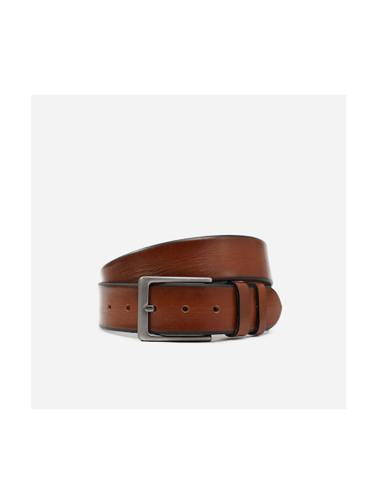 Stefano Mario Men's Leather Wide Belt Brown