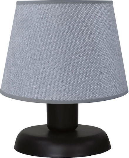 Heronia Plastic Table Lamp for Socket E27 with Gray Shade and Black Base