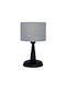 Heronia Plastic Vintage Table Lamp for Socket E27 with Gray Shade and Black Base