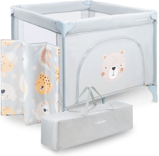 Moby System Teddy Bear Laufstall mit Matratze Gray 100x97cm