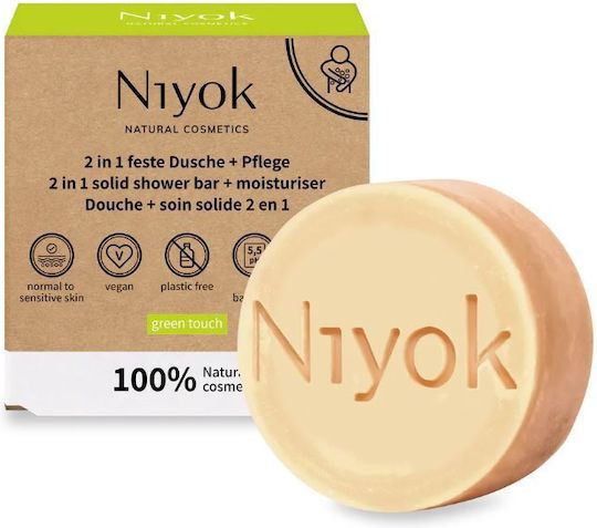 Niyok 2-in-1 Feste Duschseife & Feuchtigkeitscreme Green Touch 80gr