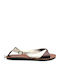 Leder Flache Sandalen für Damen in Weiß Farbe