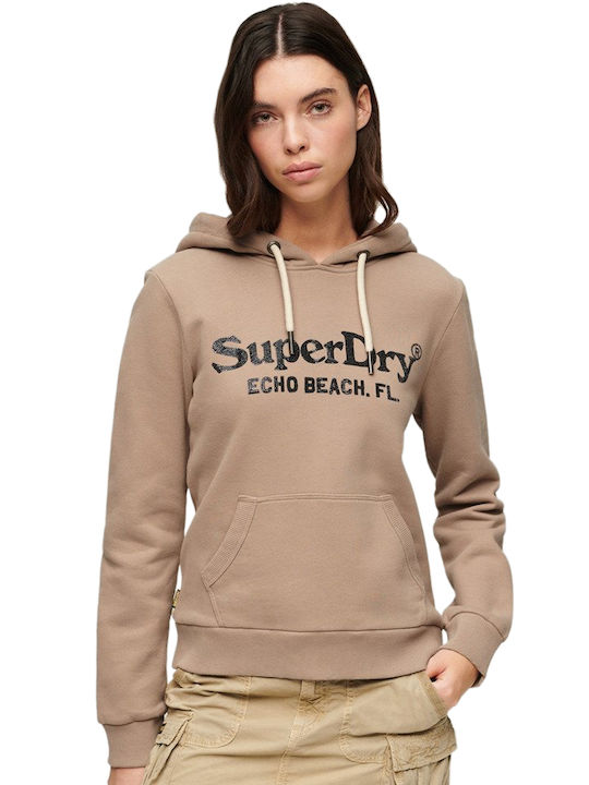 Superdry Metallic Women's Sweatshirt Deep Beige