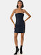 Dark Blue Mini Strapless Denim Dress