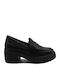 Leather Black Medium Heels Spherica