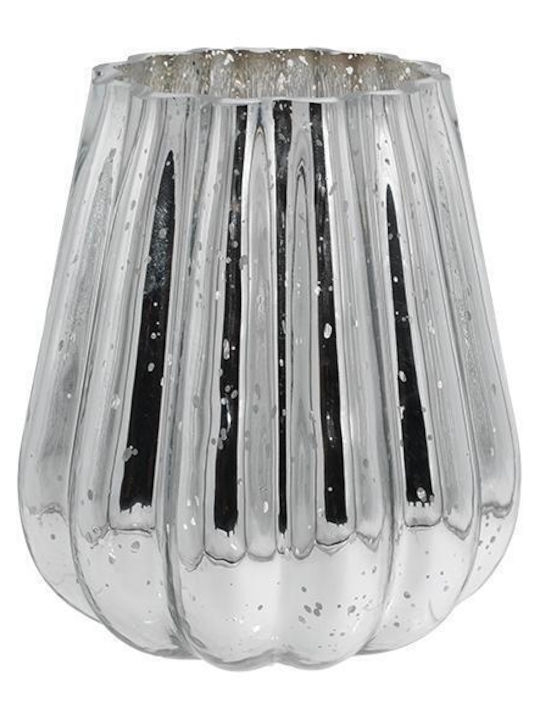 Fylliana Fl1530 Candle Holder Glass in Silver C...