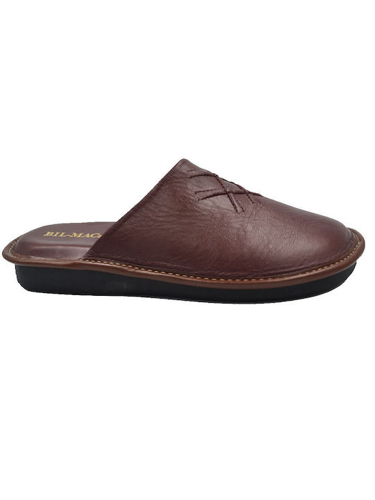 Bil-Mac Men's Leather Slippers Red