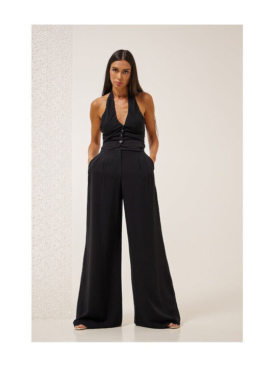 Ezra Femei Negru Set cu Pantaloni