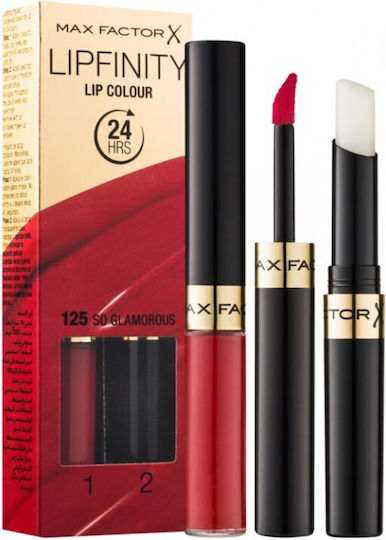 Max Factor Lipfinity Lip Colour Elektrische Gitarren Lang anhaltend Flüssig Lippenstift 125 So Glamorous 2.3ml 1.9gr