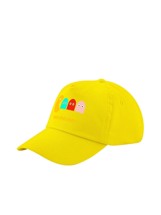 Koupakoupa Kids' Hat Jockey Fabric Pacman Waka Waka Waka Yellow