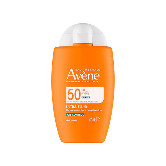 Eau Thermale Avène Ultra Fluid Oil Control Αδιάβροχη Αντηλιακή Λοσιόν Προσώπου SPF50+ 50ml
