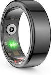Techsuit R02 Smart Ring 18mm με Παλμογράφο Μαύρο