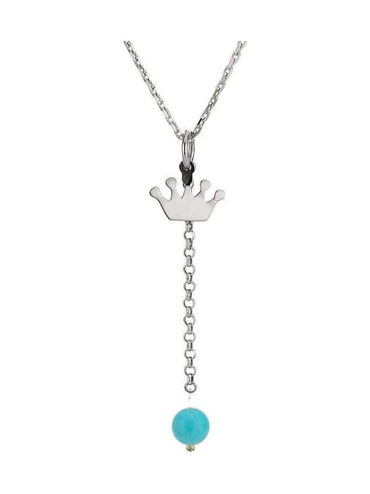 Goldsmith Halskette mit Design Tiara aus Silber mit Perlen