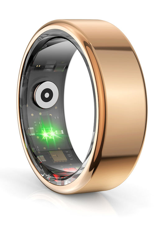 Techsuit R02 Smart Ring 20.6mm με Παλμογράφο Ροζ Χρυσό