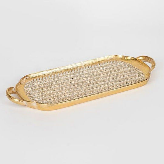 Polyresin Oval Decorative Tray 35x2.5x15.5cm