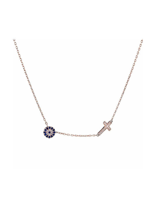 Goldsmith Necklace Eye from Rose Gold Plated Silver