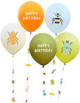 Set of 5 Balloons Latex Orange Birthday-Celebration