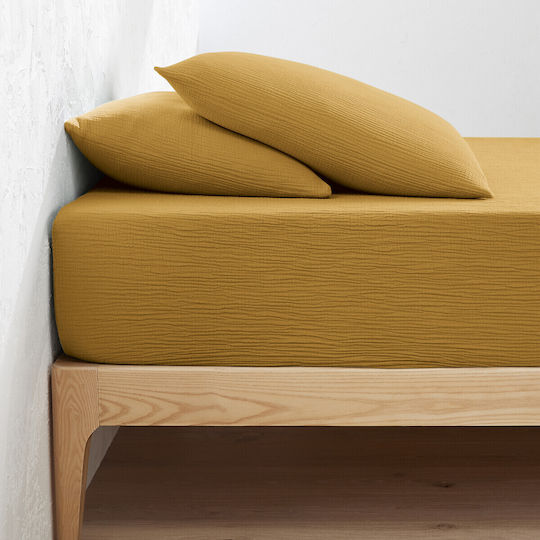 La Redoute Interieurs Cearșaf Single cu Elastic 90x190+30cm. Galben