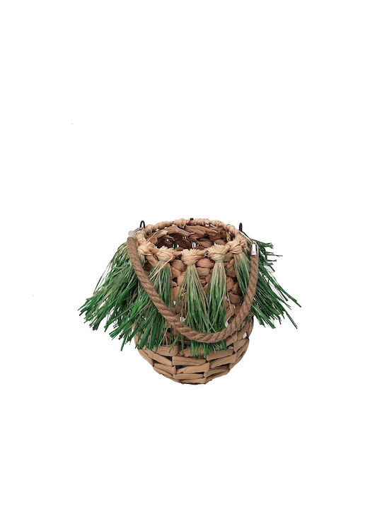 Espiel Wicker Lantern Green 27x27x34cm