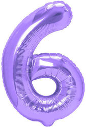 Number 6 Purple Balloons