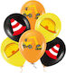 Set 6 Luftballons Latex Gelbe Baustelle