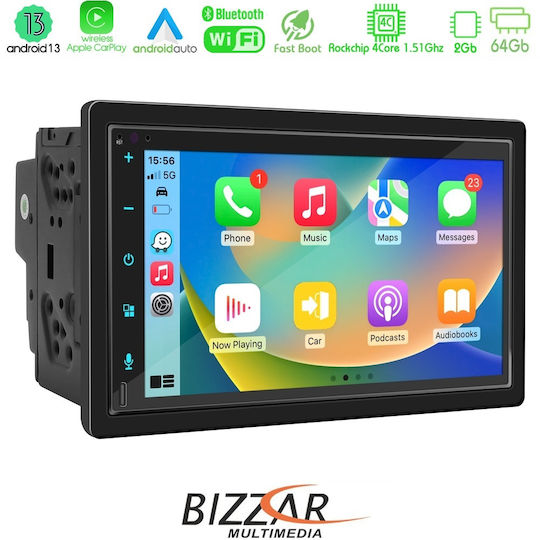 Bizzar Auto-Audiosystem 2DIN (Bluetooth/USB/WiFi/GPS/Apple-Carplay/Android-Auto) mit Touchscreen 6.9"