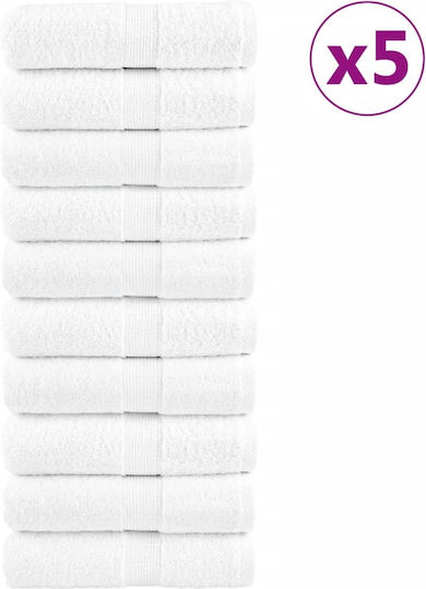 vidaXL Set 50 Hotel Hand Towels 50x30 cm 600gsm White